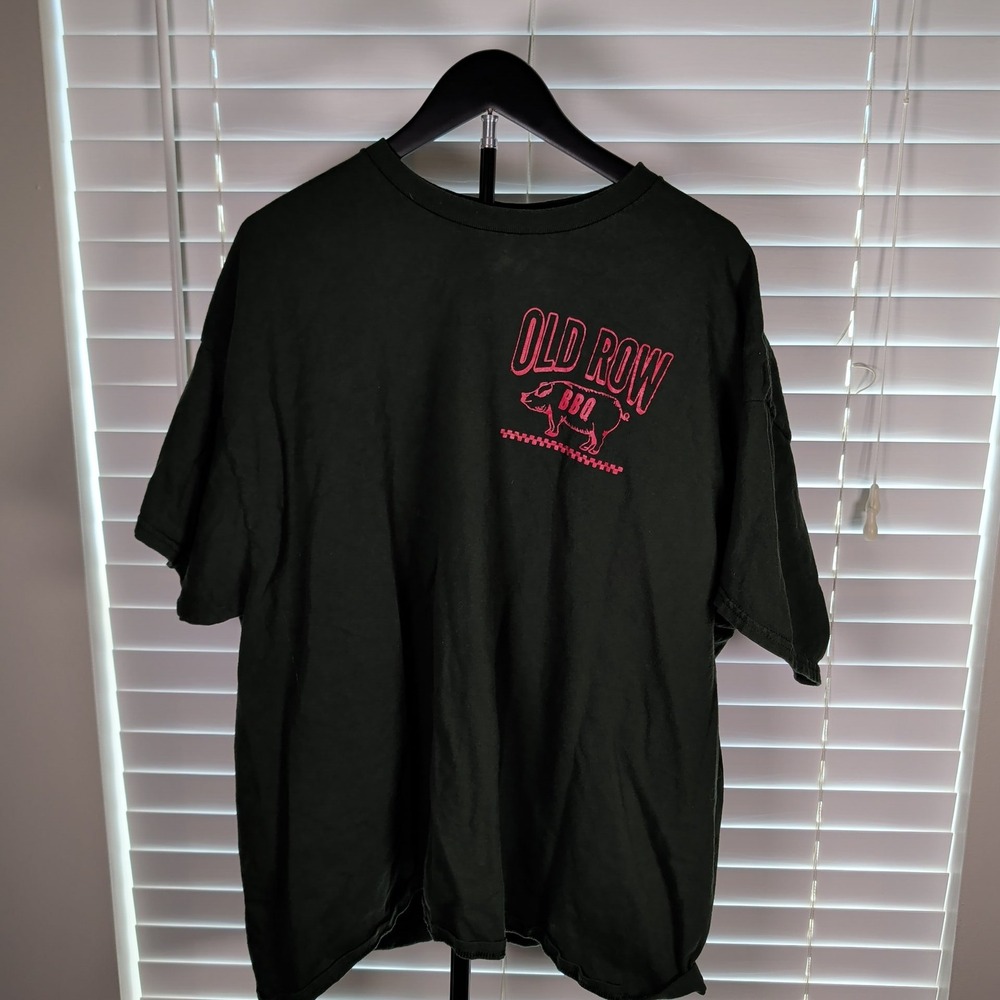 Old Row Smokin Meats Clapping Cheeks T-Shirt Mens 2XL Black Graphic Tee Exc